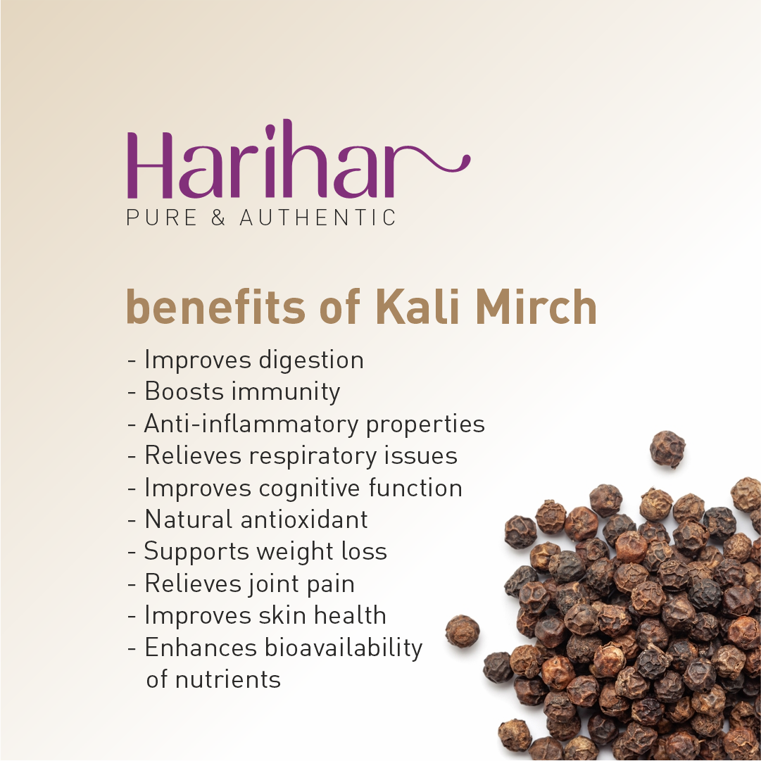 Harihar Fresh Sabut Kali Mirch| Black Pepper Whole | 250 GM