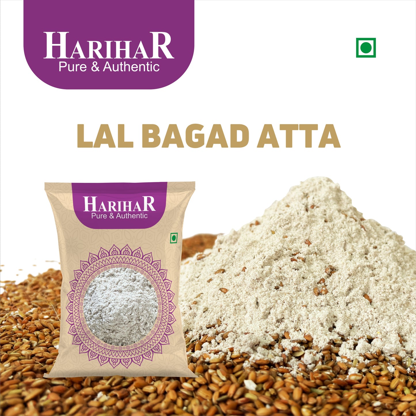 Fresh Gluten Free Lal Bagad Atta | 900 GM