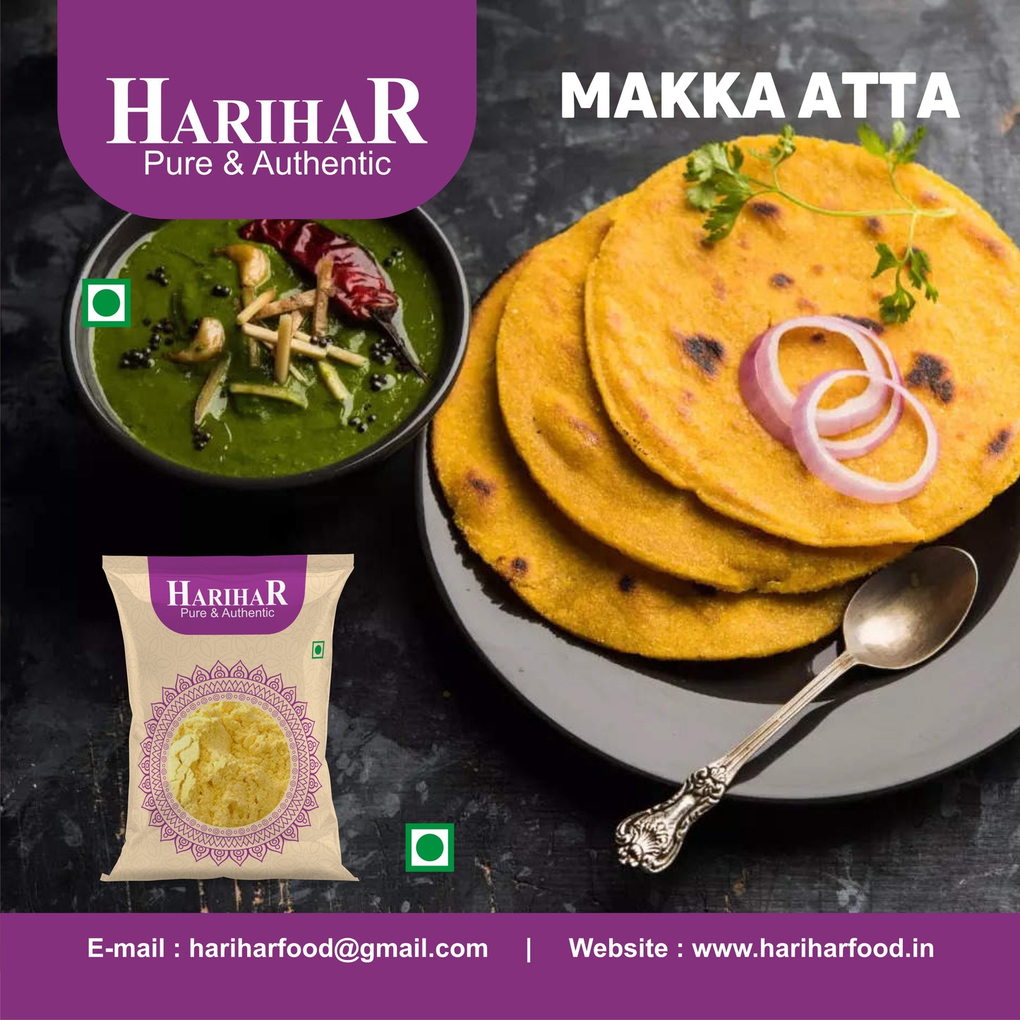 Fresh Gluten Free Makka Atta | Corn Flour | Maize Flour | 900 GM