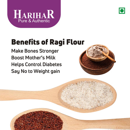 Fresh Gluten Free Ragi Flour | Finger Millet Flour (Nachani) | 900 GM